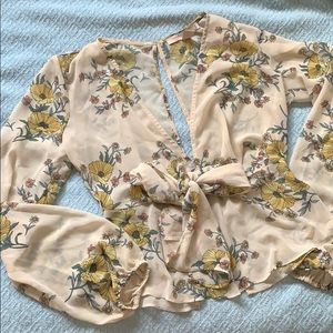 Sheer floral blouse